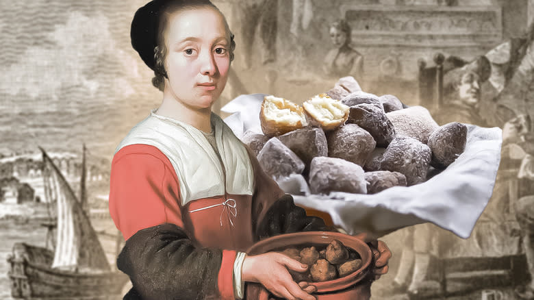 woman with donuts