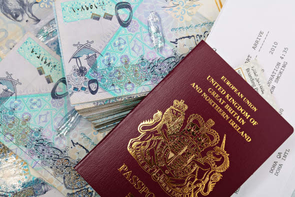 a new british passport with a...
