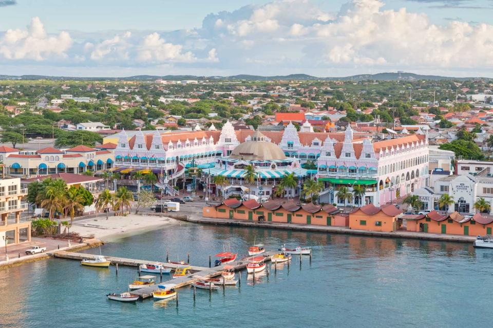 Harbor in Oranjestad, in Aruba