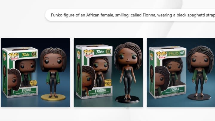 Funko Pop! figurines generated in Microsoft Designer. 