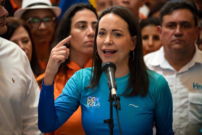 La candidata presidencial venezolana María Corina Machado