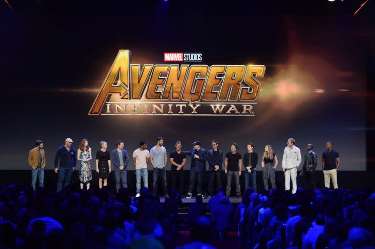 <strong>The Avengers assembled at D23 Expo (Photo: Disney)</strong>