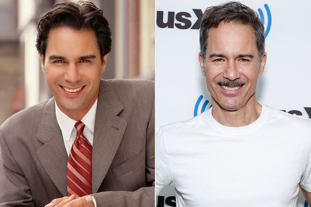 <p>Bill Reitzel/NBCU Photo Bank via Getty; Jason Mendez/Getty</p> Eric McCormack then and now