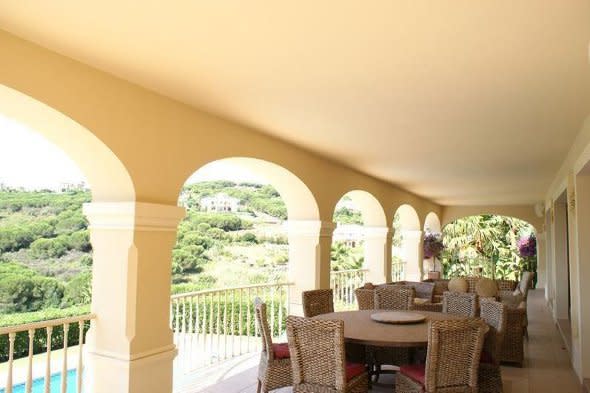 The terrace at the Sotogrande house.