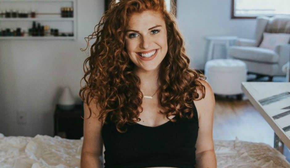 Audrey Roloff poses at 39 weeks of pregnancy