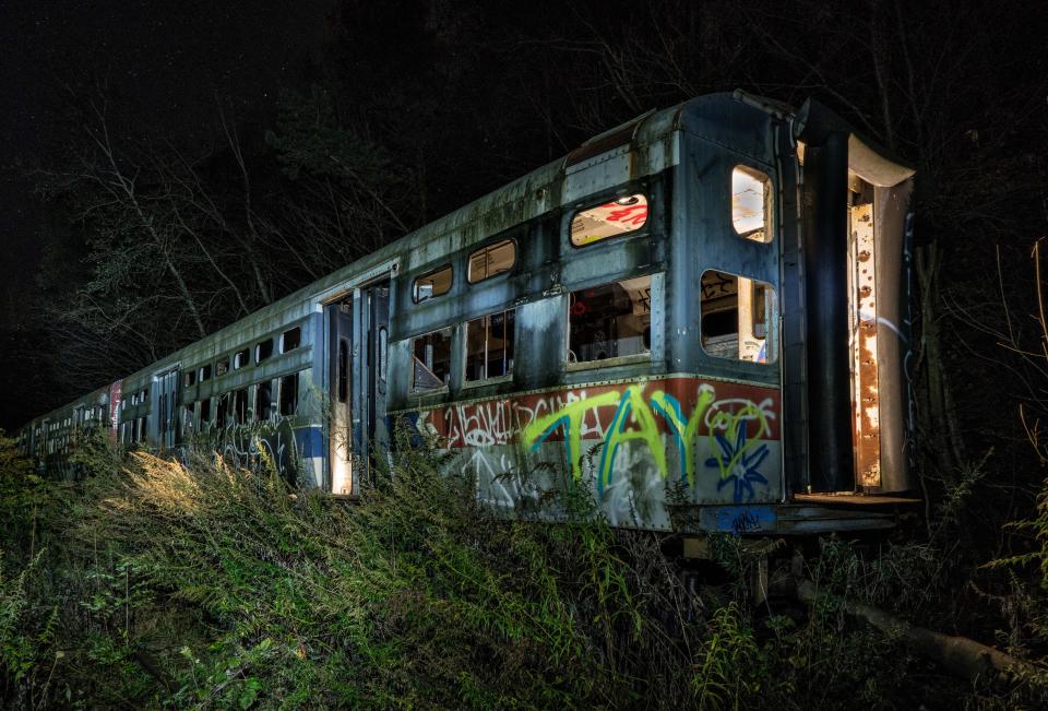 <p>Abandoned trolley graveyard in Pennsylvania. (Photo: Abandoned America/Caters News) </p>