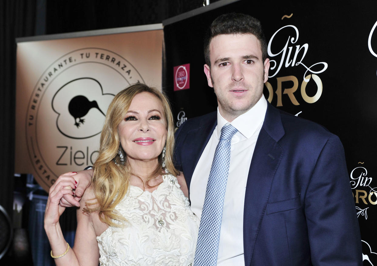 MADRID, SPAIN - MARCH 16:  Ana Obregon and Alex Lequio attend the presentation of 'Gin Oro' at Zielou club on March 16, 2017 in Madrid, Spain.  (Photo by Europa Press/Europa Press via Getty Images)