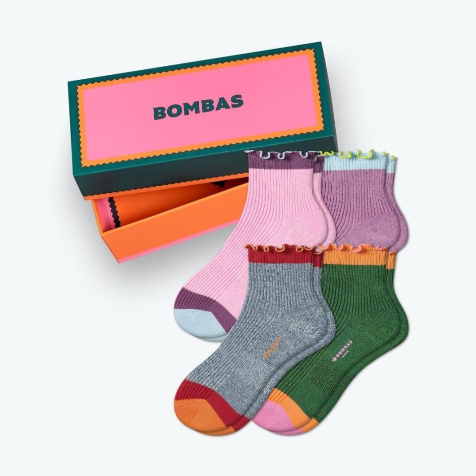 Women's Lightweight Frilly Sock 4-Pack Gift Box