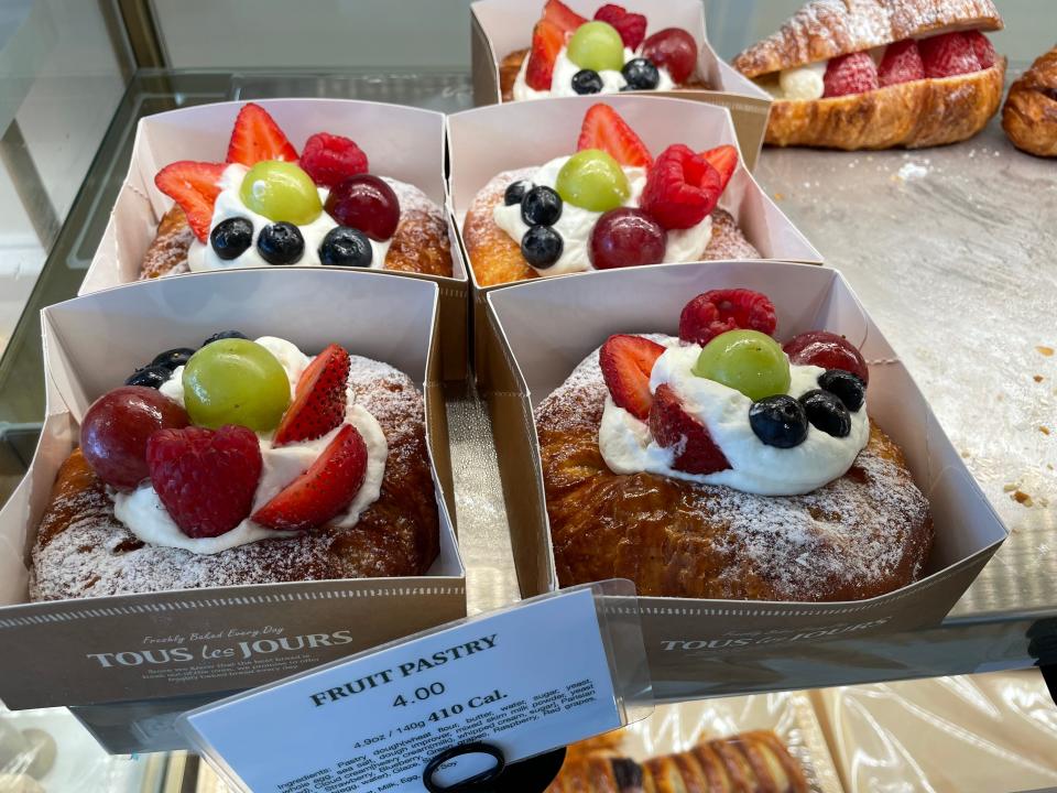 Fruit pastries are popular at Tous le Jous. Photographed Aug. 31, 2023