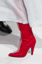 <p><i>Red boots with crystal embellishments from the SS18 Calvin Klein collection. (Photo: ImaxTree) </i></p>