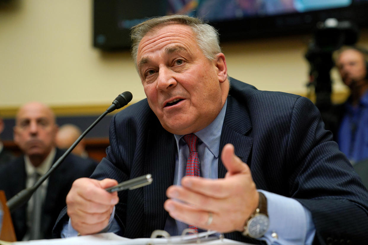 FTX Group CEO John J. Ray III speaks at a U.S. House Financial Services Committee hearing investigating the collapse of the now-bankrupt crypto exchange FTX after the arrest of FTX founder Sam Bankman-Fried, on Capitol Hill in Washington, U.S. December 13, 2022. REUTERS/ Elizabeth Frantz