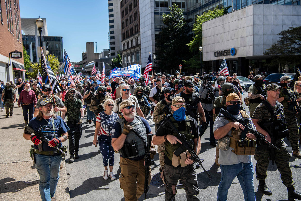 Opposing BLM and Pro-Trump Rallies in Louisville, Kentucky