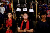 Protest demanding justice for an alleged gang rape of a woman, in Dhaka