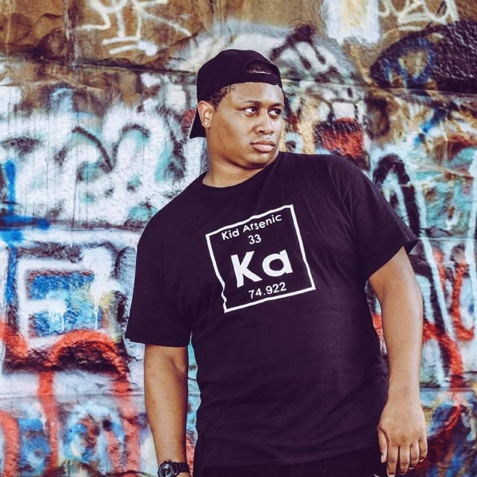 South Georgia-based hip-hop artist Kid Arsenic is shown in this undated promotional image. Arsenic will join Athens artist DK for the Black Outside Tour stop at The World Famous in Athens, Ga. on July 12, 2022. 