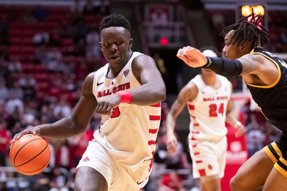 Ball State men's basketball's Payton Sparks in the team's game against Toledo at Worthen Arena on Friday, March 3, 2023.