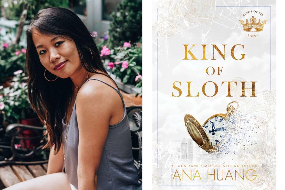 <p>Courtesy of Ana Huang, @trcdesignsbycat</p> Ana Huang (Left) and <em>King of Sloth</em> cover (Right)