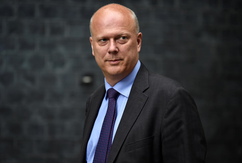 Chris Grayling, Britain's Secretary of State for transport, arrives at a Cabinet meeting in London,  June 13, 2017. REUTERS/Hannah McKay