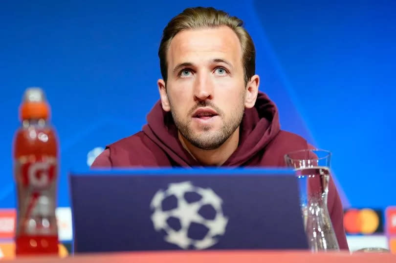 Bayern Munich's Harry Kane during a press conference