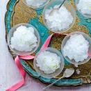 <p>Finish your meal off beautifully with this boozy treat - our triple-tested Elderflower and gin granita.</p><p><strong>Recipe: <a href="https://www.goodhousekeeping.com/uk/food/recipes/a538227/elderflower-and-gin-granita/" rel="nofollow noopener" target="_blank" data-ylk="slk:Elderflower and gin granita;elm:context_link;itc:0;sec:content-canvas" class="link ">Elderflower and gin granita</a></strong></p>