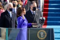 <p>Harris is the first female, Black American and person of South Asian descent to be elected Vice President in the history of the United States.</p>