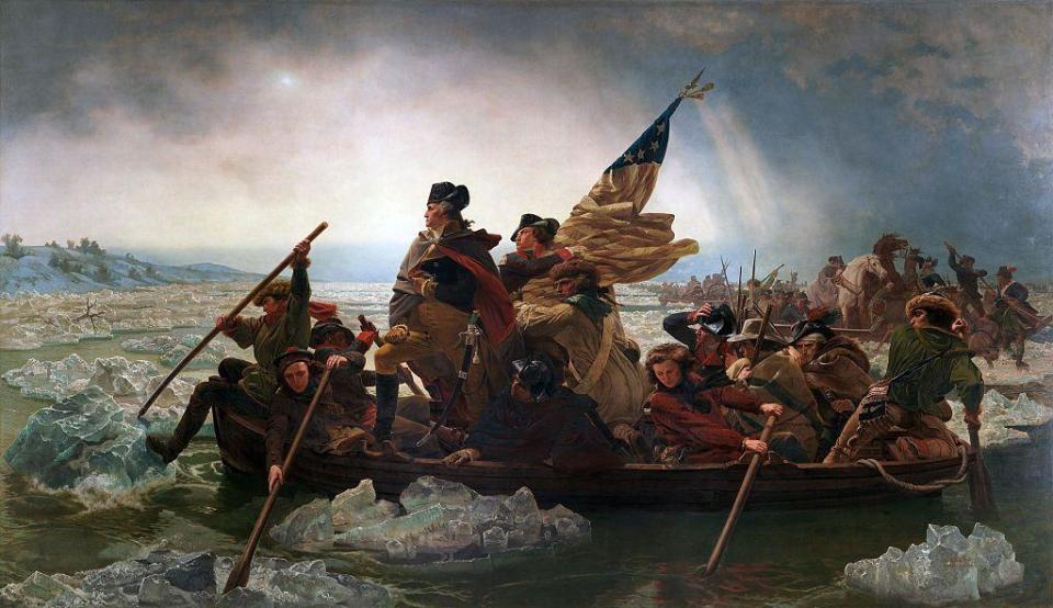 Cuadro de George Washintgon cruzando el río Delaware