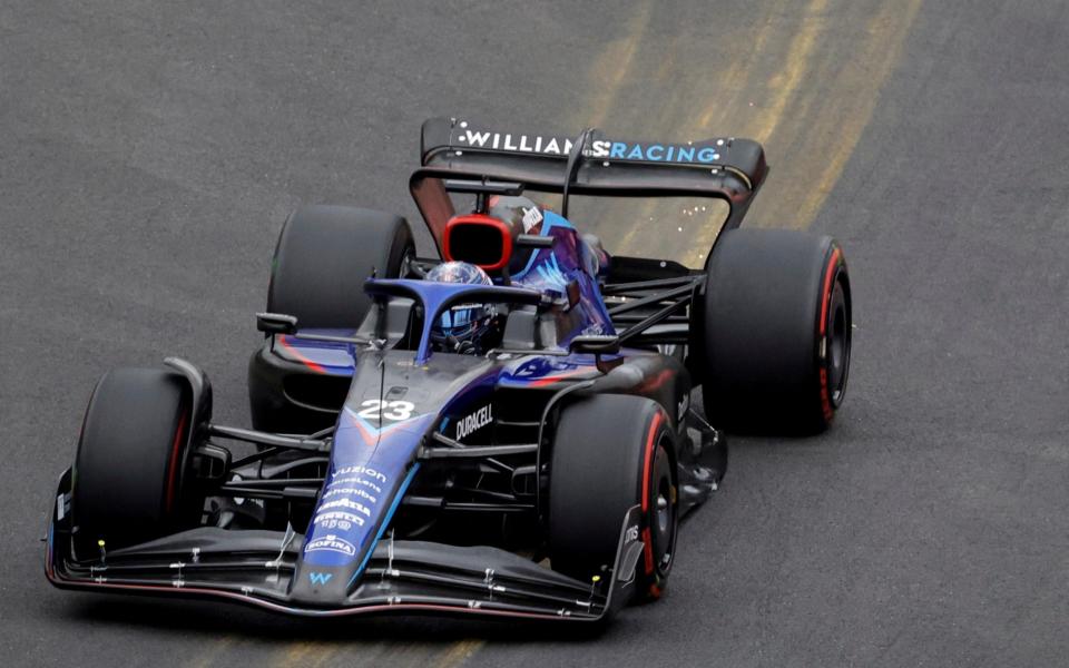 Williams driver Alexander Albon of Thailand steers his car during the third practice session ahead of the Formula One Grand Prix at the Spa-Francorchamps racetrack in Spa, Belgium, Saturday, Aug. 27, 2022. The Belgian Formula One Grand Prix will take place on Sunday - AP