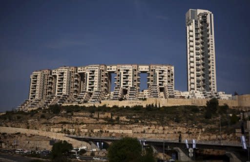 View of the Holyland luxury apartment complex in Jerusalem. An Israeli court has found former prime minister Ehud Olmert guilty on one charge in a closely watched corruption case, but cleared him on two other charges, in a verdict he hailed as just