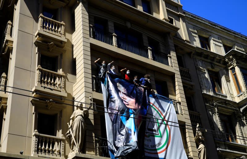 FILE PHOTO: Lawyers shout slogans in Istanbul