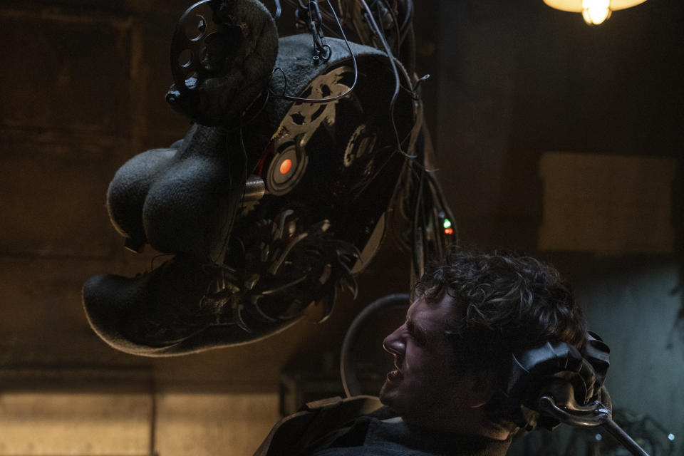 This image released by Universal Pictures shows Josh Hutcherson in a scene from "Five Nights at Freddy's." (Patti Perret/Universal Pictures via AP)