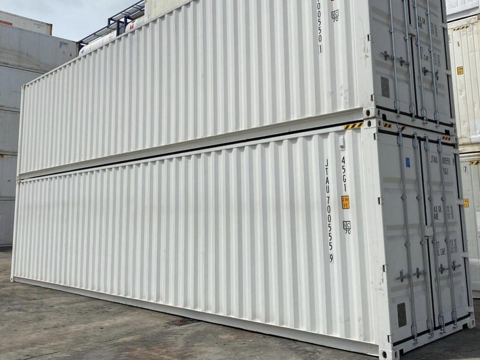 Shipping containers.