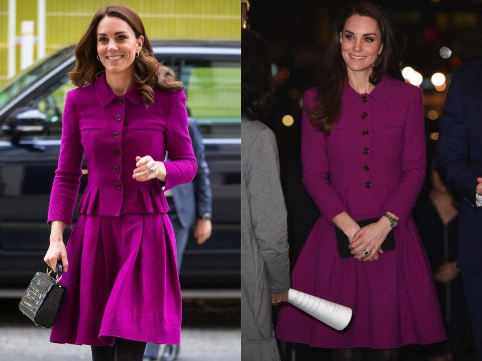 kate middleton purple skirt suit