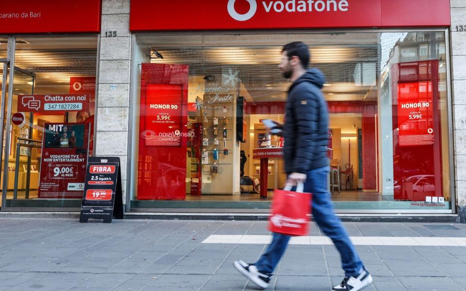 A Vodafone mobile phone store in Bari, Italy, on Dec 20