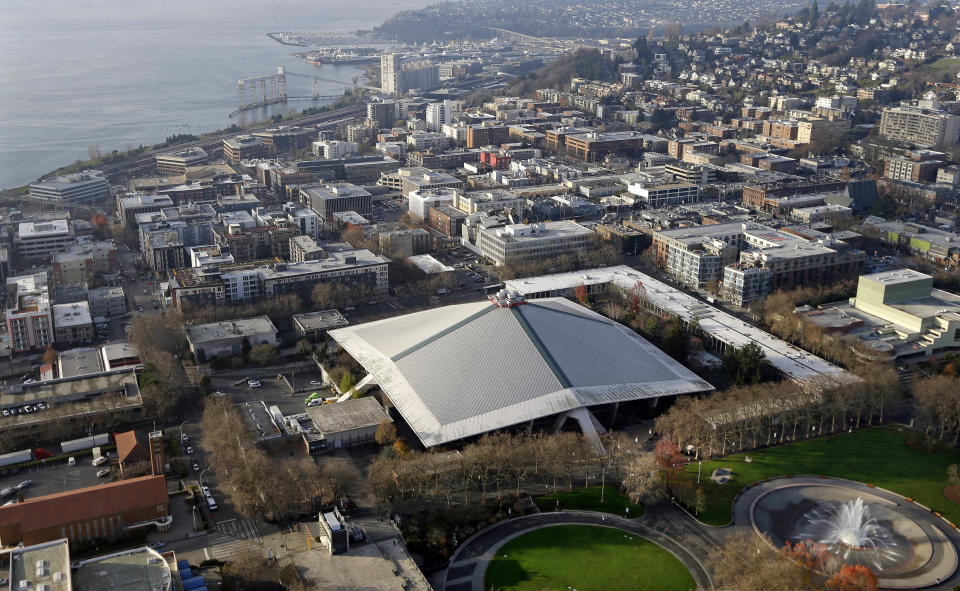 The Seattle city council approved a deal to renovate KeyArena, marking a major step in the city’s quest to land an NHL expansion team. (AP Photo/Elaine Thompson)