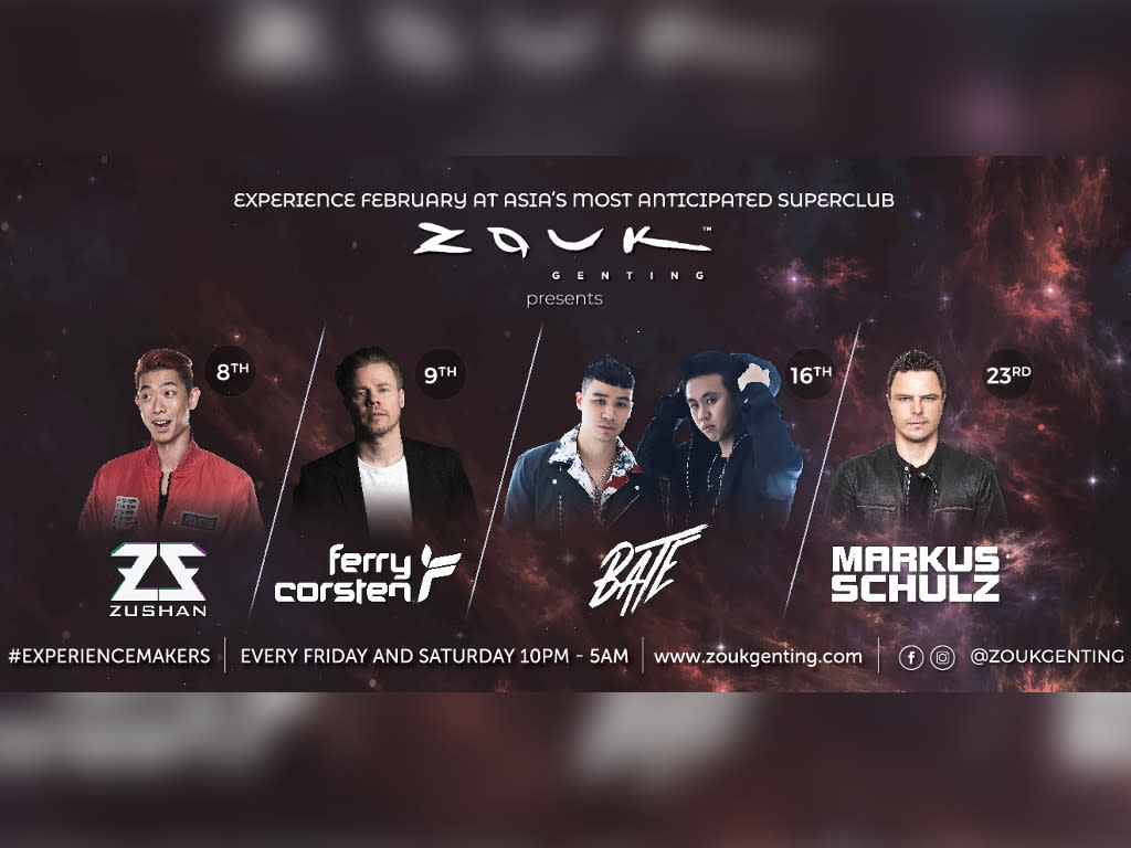 Party with these DJs at Zouk Genting this February!