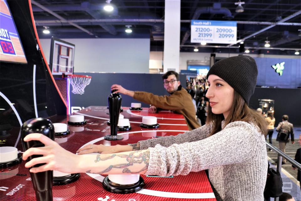 Giant NBA Jam arcade game at CES 2020