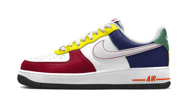 Air force 1s on sale blue and red