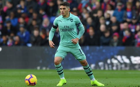  Lucas Torreira of Arsenal during the Premier League match between Crystal Palace and Arsenal - Credit: GETTY IMAGES