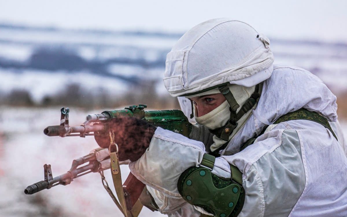 Russian soldier training near Ukraine border - EPN/Newscom/Avalon
