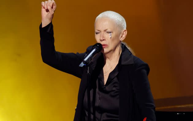 Annie Lennox on stage at the 2024 Grammys