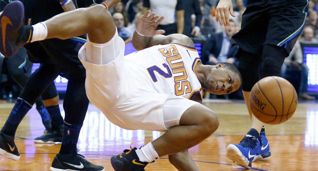 The Suns’ Isaiah Canaan was injured in the first quarter on Wednesday night. (AP)