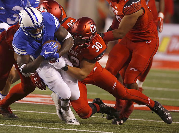 BYU wears blue and therefore it’s unacceptable on the Utah campus. (Getty)