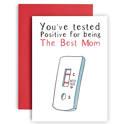 Huxters Funny Card for Mom – Premium Quality A5 Greeting Cards for Loved Ones – Humorous Mother’s Day Card You’ve Tested Positive Birthday Card for Mom (Mom)