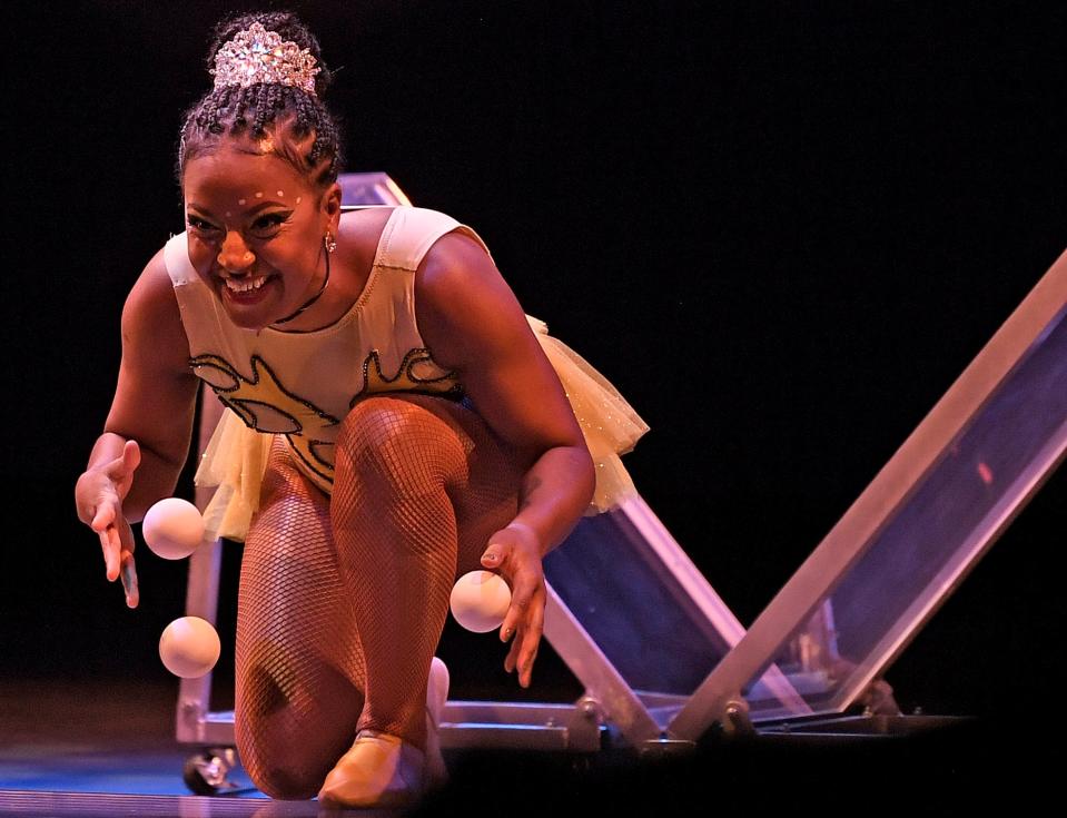 Tersit Asefa Dersu's bounce juggler act is part of the Summer Circus Spectacular.