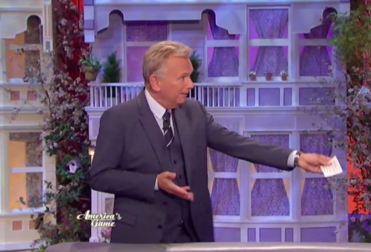 Pat Sajak joins in when a contestant starts to dance on <em>Wheel of Fortune</em>. (Photo: ABC)