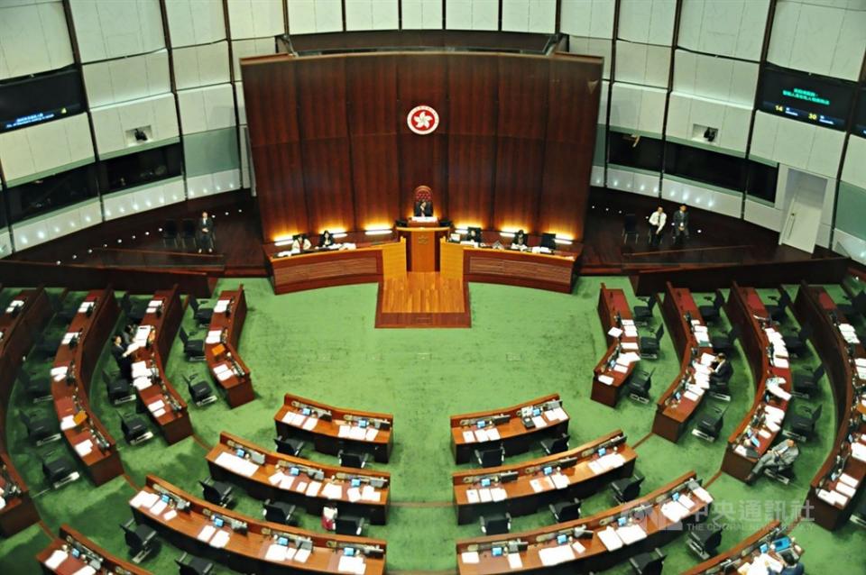 圖為2019年11月議事中的香港立法會。（中央社檔案照片）