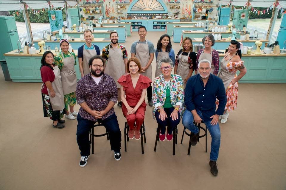 Susan Simpson, 64, (second from right in the back row) is from Harrington, Delaware and is on season six of "The Great American Baking Show." She will compete against eight other contestants for the title of baking champion.