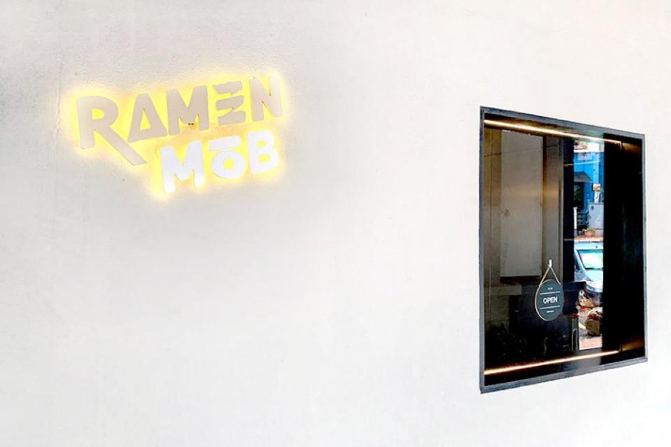 The minimalist décor of Ramen Mob’s shop in Taman Desa.
