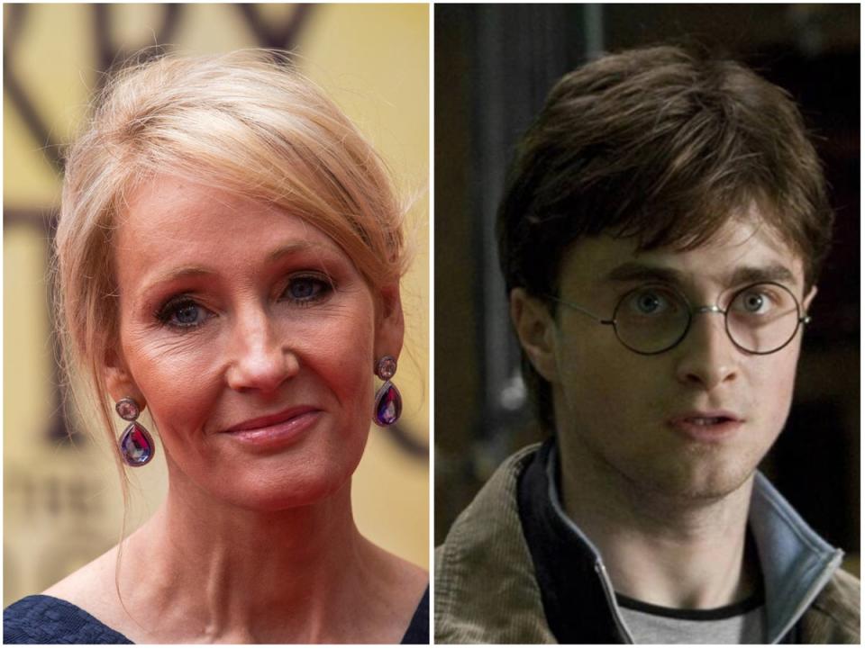 JK Rowling and Daniel Radcliffe as Harry Potter (Getty Images / Warner Bros)
