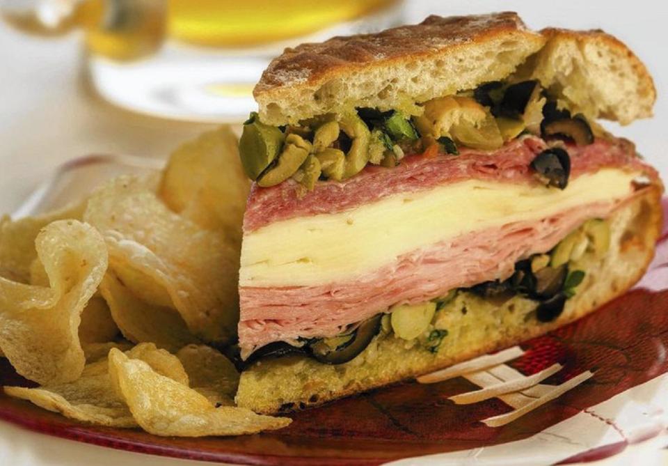 <p>Although the muffuletta sandwich is closely associated with <a href="https://www.thedailymeal.com/best-recipes/how-make-famous-new-orleans-dishes-according-local-chefs?referrer=yahoo&category=beauty_food&include_utm=1&utm_medium=referral&utm_source=yahoo&utm_campaign=feed" rel="nofollow noopener" target="_blank" data-ylk="slk:New Orleans;elm:context_link;itc:0;sec:content-canvas" class="link ">New Orleans</a>, it originated among Italian immigrants. With ingredients like mortadella, Italian salami and provolone cheese, a muffuletta sandwich is Italian in nature, no matter where it originated.</p> <p><a href="https://www.thedailymeal.com/recipes/tailgate-muffuletta-sandwich-recipe?referrer=yahoo&category=beauty_food&include_utm=1&utm_medium=referral&utm_source=yahoo&utm_campaign=feed" rel="nofollow noopener" target="_blank" data-ylk="slk:For the Muffuletta recipe, click here.;elm:context_link;itc:0;sec:content-canvas" class="link ">For the Muffuletta recipe, click here.</a></p>