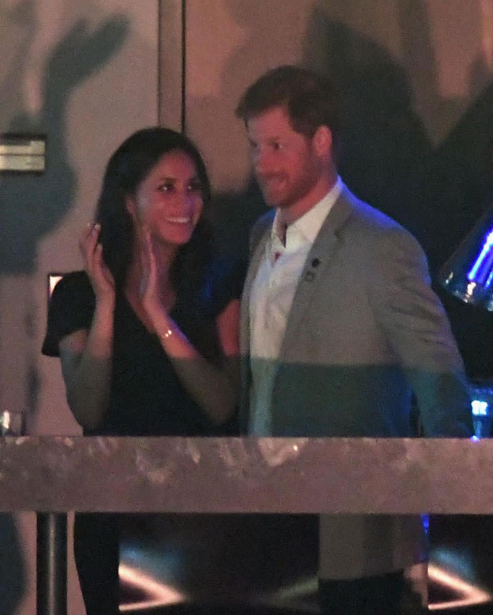 Harry and Meghan couldn't keep their eyes off each other during the closing ceremony. Photo: Getty Images